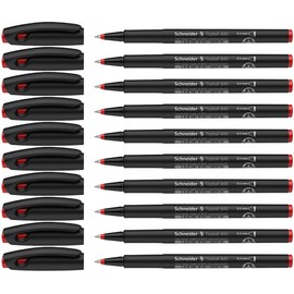 Schneider Topball 845 Ink Roller with Sturdy Stainless Steel Tip 0.3 mm, Red, Pack of 10