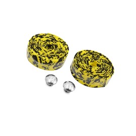 INFINAUTO 2pcs Yellow Black Foam Camouflage Design Handlebar Grip Tape Wrap Decor for Bike Stylish Design