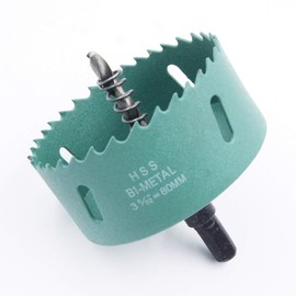 Bi-Metal Hole Saw Drill Bit, Wood, Plasterboard, Resin, Plastic, Plywood, Aluminum, Stainless Steel, Iron, Hole Drilling, Cutting Diameter 3.1 inches (80 mm), High Quality