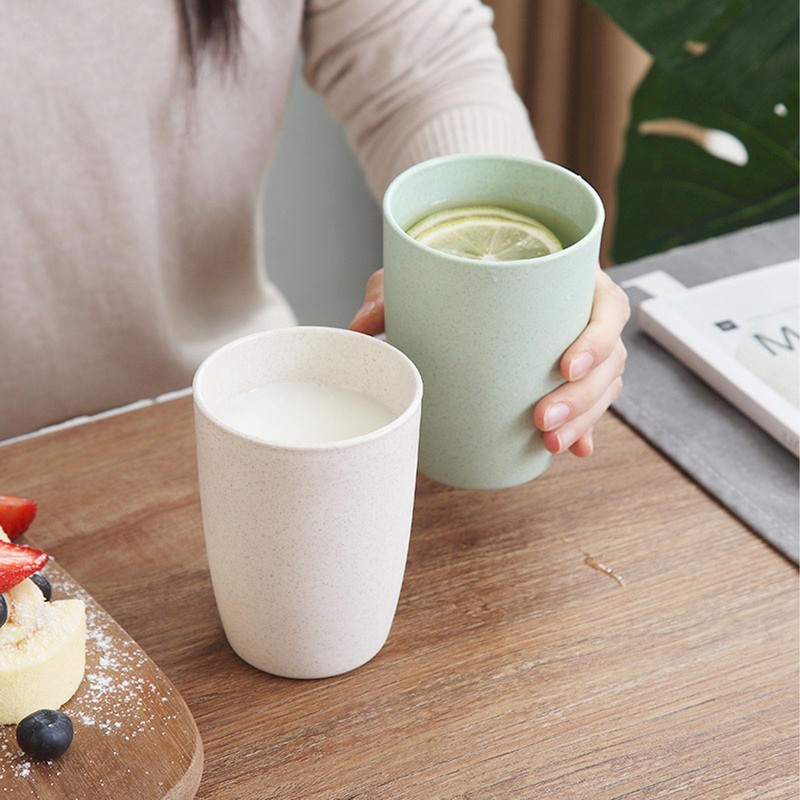 Soptalles Wheat Straw Cups Set of 4, Reusable Cups, Unbreakable