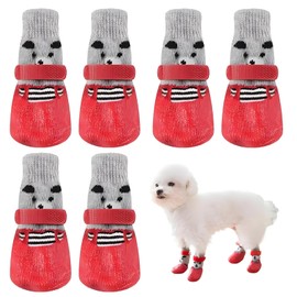 LHLZNB 3 Pairs Anti-slip Dog Socks Paws Stop Licking, Dog Paw Protector with Grips Double-sided Strong Traction, dog boots for injured paws waterproof，Suitable for Indoor & Outdoor Walking Use (M)