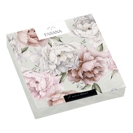 20 Napkins Peonies on Grey Flowers Pink White Table Decoration Decoupage Decoupage Decoupage 33 x 33 cm