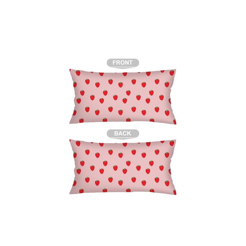 Strawberry Long Pillow Cases King Size Pillow Covers with Zipper,Spring