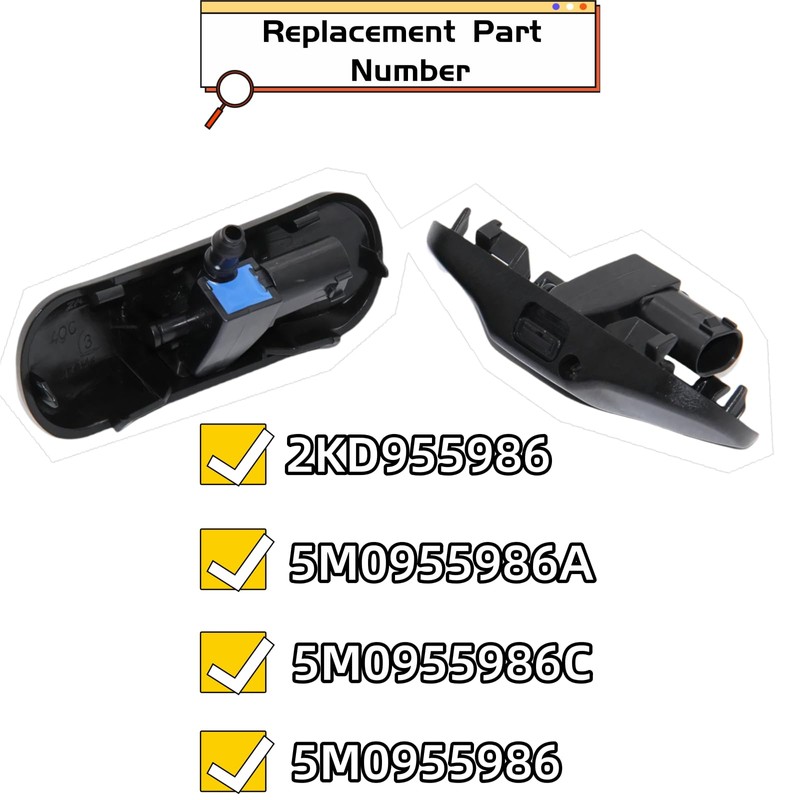2KD955985 Windshield washer nozzle with heated spray for Volkswagen Touareg,
