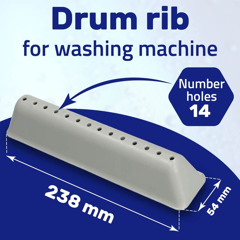 Washing Machine Drum Paddle 238 mm x 54 mm with