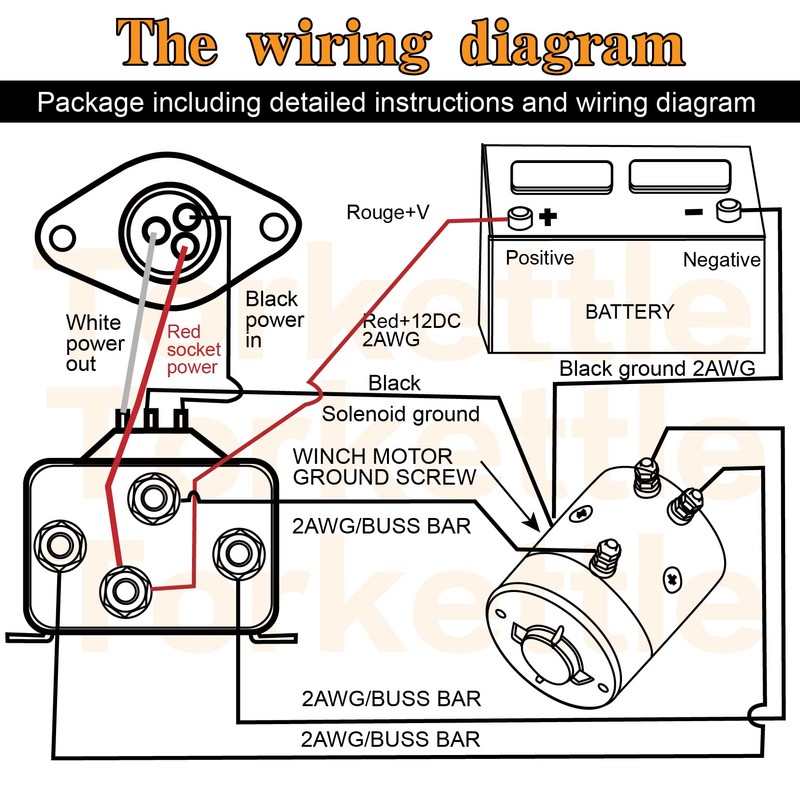 Torkettle 12V 500A Winch Solenoid Contactor Relay for 8000lbs-17000lbs ATV