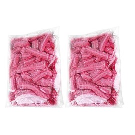 Disposable Shower Caps 200pcs Pink Waterproof Hair Care High Elasticity Hair Color Bathing Beauty Salon Commercial Accommodation Kitchen Multipurpose Lightweight Durable