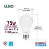 LUNO A19 Dimmable LED Bulb, 11W (75W Equivalent), 1100 Lumens,