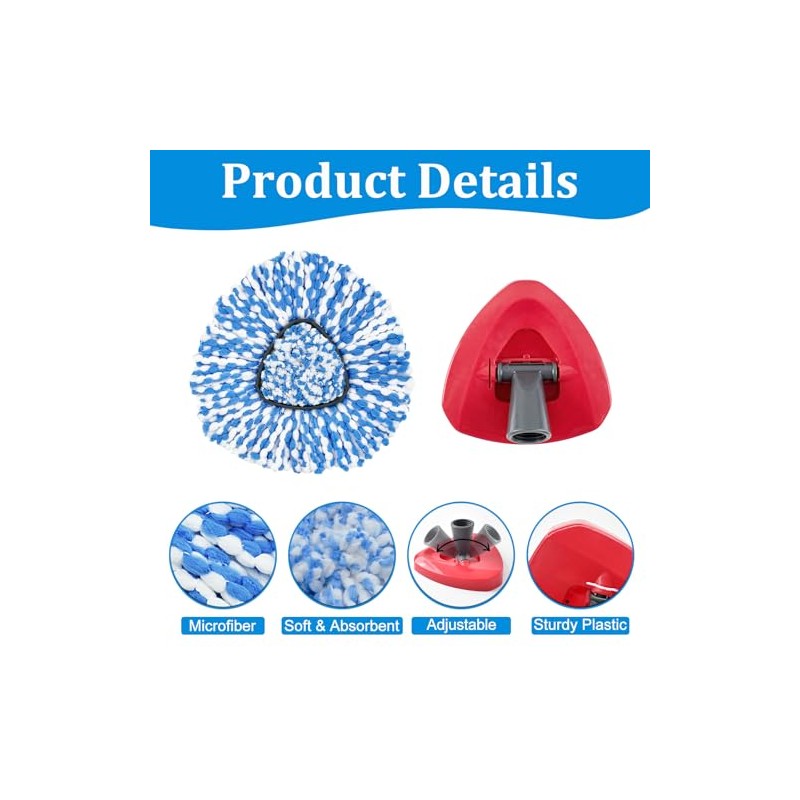 Mop Heads Replacements for O-Cedar RinseClean 2-Tank Spin Mop, Mop