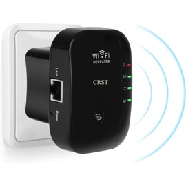 WiFi Extender Booster WiFi Extender with Ethernet Port, 300Mbps WiFi Booster Range Extender, 300Mbps 2.4GHz Internet Booster with WPS, WR03-BK-MI8
