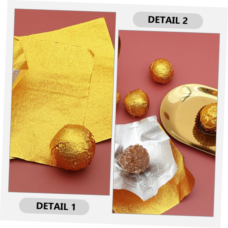 KICHOUSE 200pcs Candy Foil Wrappers Reusable Aluminum Foil Sheets Sealing