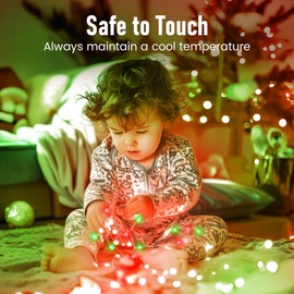 5 Pack Fairy Lights Battery Operated, 7 Feet 20 Led String Lights with Timer, Waterproof Firefly Lights on Silver Wire for Home Party Wedding Christmas Decorations, 6 Hours on/18 Hours Off, Red Green