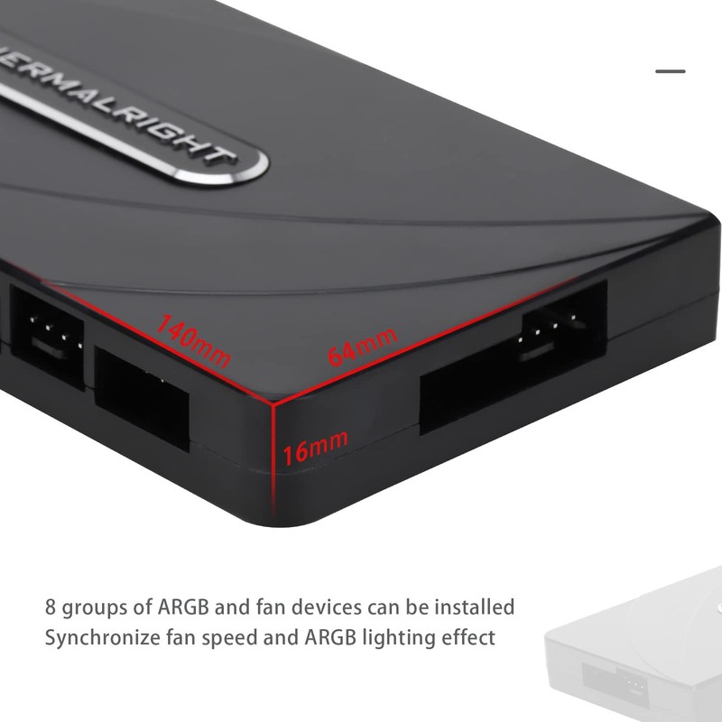 Thermalrlght ARGB Fan HUB ×8 Hub Controller Support 8 Groups