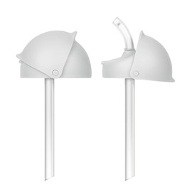 Boon Nursh Silicone Straw Sippy Cup Lid - Conversion Top for Bottles - Toddler Cup Top - Changes Baby Bottles into Cups - 2 Count