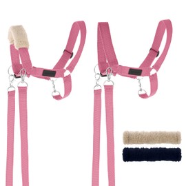 SKIPPI Halter for Hobby Horse - Pink, Hobby Horse Accessories, Reins and 2 Pads in Set, Universal Size Halter Set
