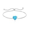 YL Women's Heart Bracelet 925 Sterling Silver Birthstone 5A Cubic