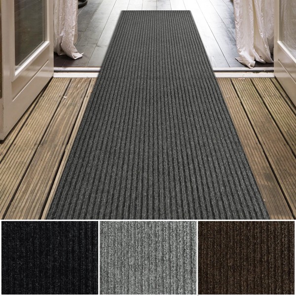 iCustomRug Spartan Weather Warrior Indoor/Outdoor Utility Ribbed Carpet Runner with