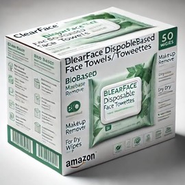 +skin ClearFace Sensitive Skin Face Towels – Biobased Makeup Remover and Dry Wipes, Compact Travel Pack