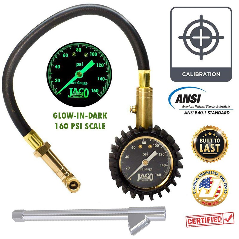 JACO EliteProPlus Tire Pressure Gauge with Dually Air Chuck -