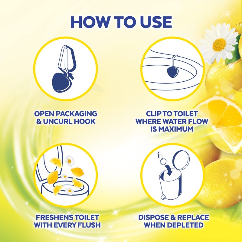 Lysol Automatic In-The-Bowl Toilet Cleaner, Cleans and Freshens Toilet Bowl,