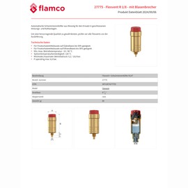 Flamco Flexvent Automatic Bleed Valve 1/8 Inch Float Valve - 27775