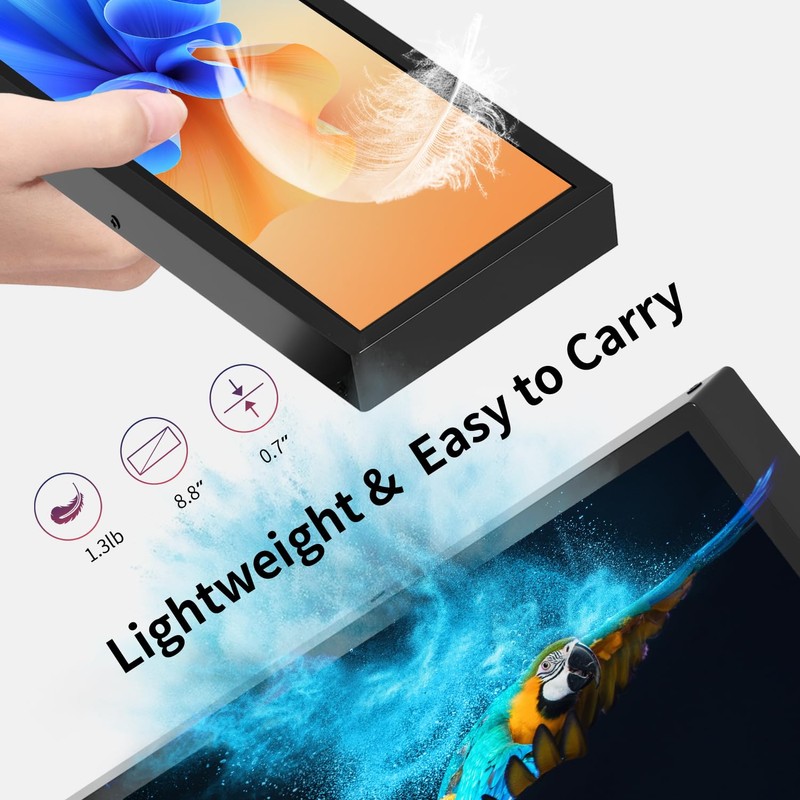 8.8 Inch Touchscreen Monitor,FHD IPS 1920x480 LCD Display,PC Temperature Monitor,Computer