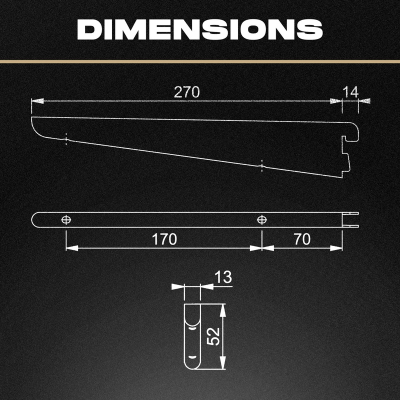 IRONWORX® Twin Slot Shelving Brackets (320mm, Pack of 2) |