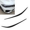 Pair Headlight Eyebrow Glossy Black Trim Front Left Right Decoration