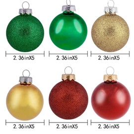30pcs Christmas Ball Ornaments, 2.36" Shatterproof Tree Decorations, Perfect Hanging Ball for Indoor/Outdoor Holiday Christmas Party Decor (Black)