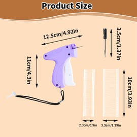 Marjoramy Labeling Gun Stapler Clothing Labeler - with 5 Spare Needles + 1100 Stitches - Clothes Fixer, Quilting Stapler Gun, Price Tags, Labels (Purple)