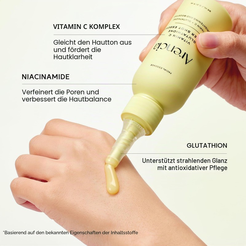 Arencia Vitamin C Glutathione Booster Essence, Face Essence with Niacinamide,