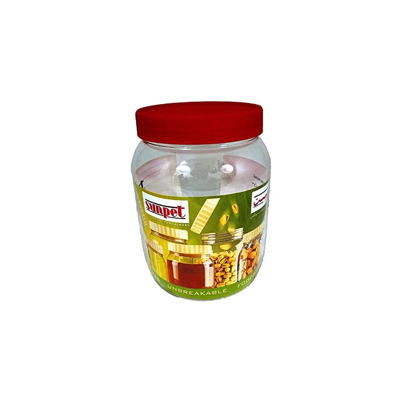 Sunpet J1500 Large Red Top Plastic Food Storage Canister Size