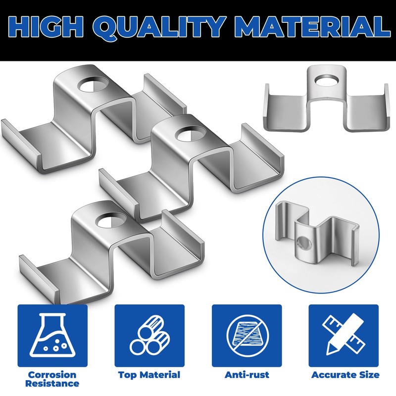 MorningRo 50 Pcs Grating Clip Saddle Clip Galvanized Carbon Steel