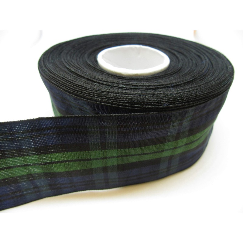1 Roll of 38mm x 25 metres Tartan Ribbon Navy