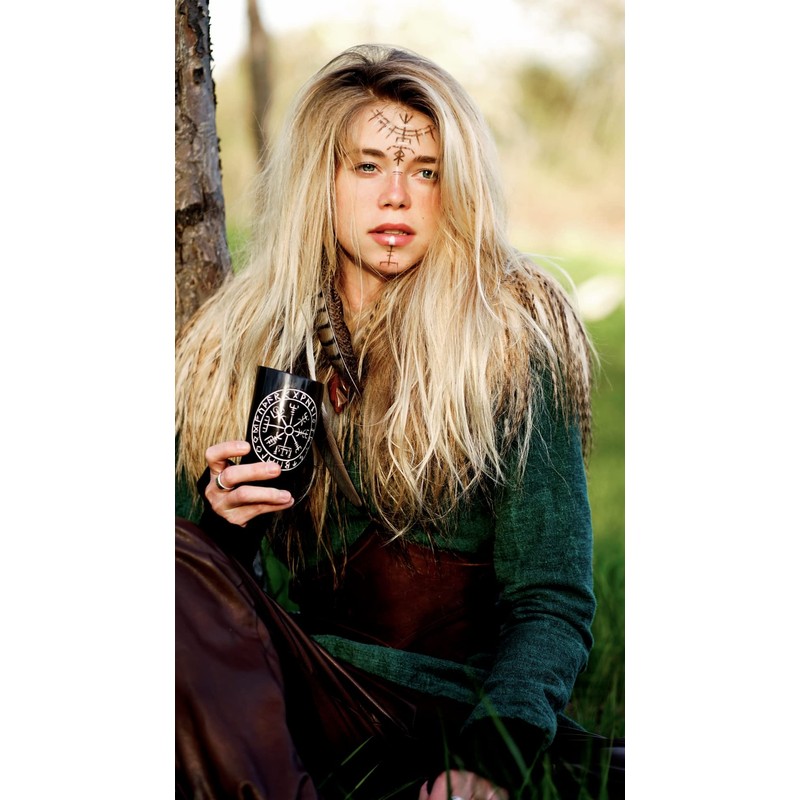 Hornerey Viking Horn Cup Set, Drinking Horn Set, Buffalo Horn,