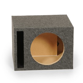 Q Power QPower Dual Vented 12-Inch Single Audio Subwoofer Enclosure Box, QBASS, Charcoal