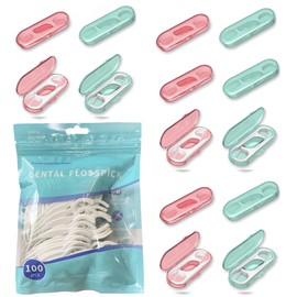 Dental Floss Picks Flossers Dispenser Dental Floss Case Travel Floss (14Box+100PCS)