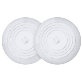 VIGOR PATH Set of 2 Silicone Tub Stoppers - 5.9 Inches Sink Stoppers - Flat Bathtub Drain Covers, Hair Catchers and Suction Bathtub Plugs for Kitchen, Bathroom and Laundry (White)