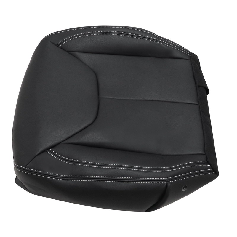 SecosAutoparts Black Leather Driver & Passenger Side Bottom Replacement Seat