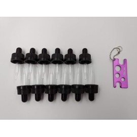 5ml Glass Eye Droppers,Oil Dropper Compatible with 5ML doTerra Essential Oil Bottles, Child Resistant Caps,Oil/Roller Bottles. (Purple, 12)