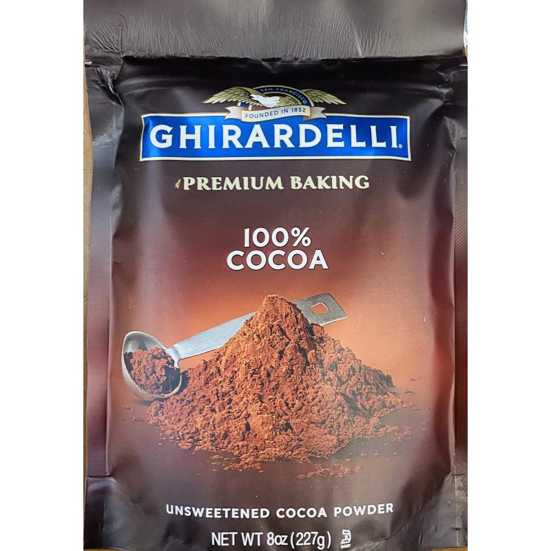 GHIRARDELLI Premium Baking 100% Unsweetened Cocoa Powder 8 oz Bag