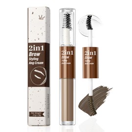 DAGEDA 2 in 1 Brown Brow Gel and Clear Eyebrow Gel,Long-wear Eyebrow Setting Gel,Smudgeproof,Waterproof Brow Makeup with Double Design (Taupe Gray)