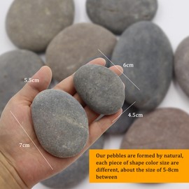 BEELUKY Pack of 10 Flat Stones for Painting, 5-8 cm, Painted Pebbles, Stones, Painting Set, Smooth Pebbles for Painting, Smooth Large Pebbles for DIY Painting, Aquarium and Garden