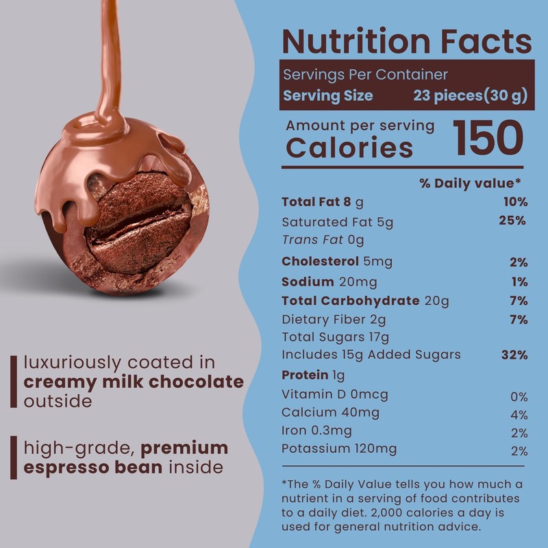 Nutic Gourmet Milk Chocolate Covered Espresso Beans - 2LB, Roasted