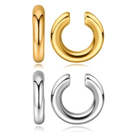 Ear Cuffs Non Piercing Aretes De Mujer Gold Chunky Earrings for Women Clip On Earrings Non Tarnish Gold Earrings Gifts Trendy Stuffers