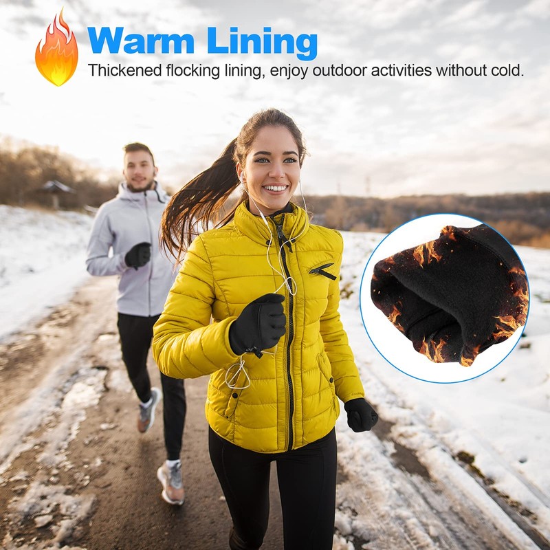 Lapulas Cycling Gloves, Unisex Winter Thin Thermal Gloves Lightweight Touch