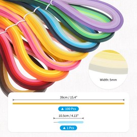 MECCANIXITY Paper Quilling Kit, 15.4 Inch 5mm Paper Quilling Strips with Blue Pen for Beginners DIY Hand Crafts Teaching Tools Flower Decoration(Light Yellow, Pack of 100)