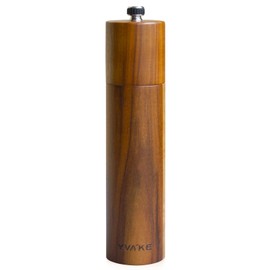 Yvake Wooden Salt and Pepper Grinder,8 Inch Manual Salt and Pepper Mill, Adjustable Coarseness and Refillable,Acacia Wood Pepper shakers for your kitchen