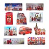 Set of 10 London England Famous Icons Acrylic Foil Fridge