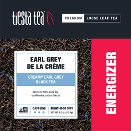Tiesta Tea - Earl Grey de la Crème | Creamy Earl Grey Black Tea | Loose Leaf Tea | Up to 50 Cups | Make Hot or Iced | Caffeinated | 4 Ounce Refillable Tin